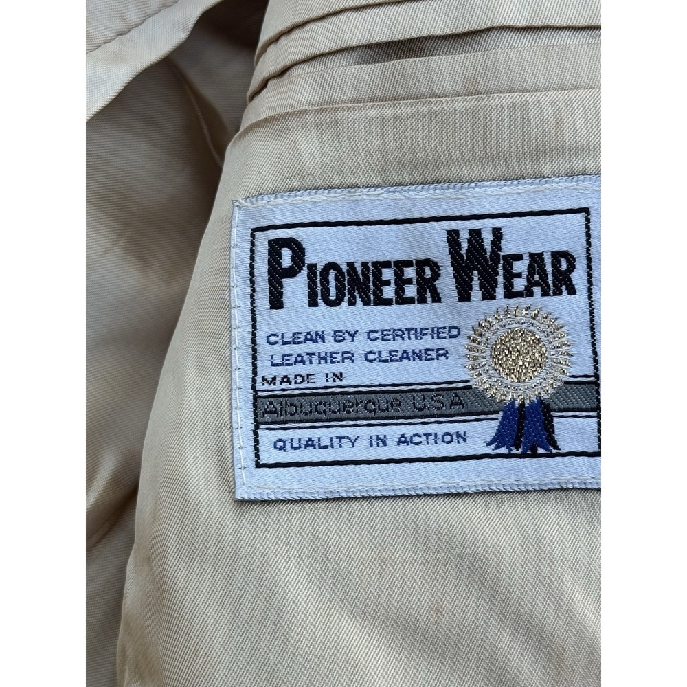 Vintage Pioneer Wear Genuine Leather Western Blazer Jacket Tan Made USA - Picture 5 of 14